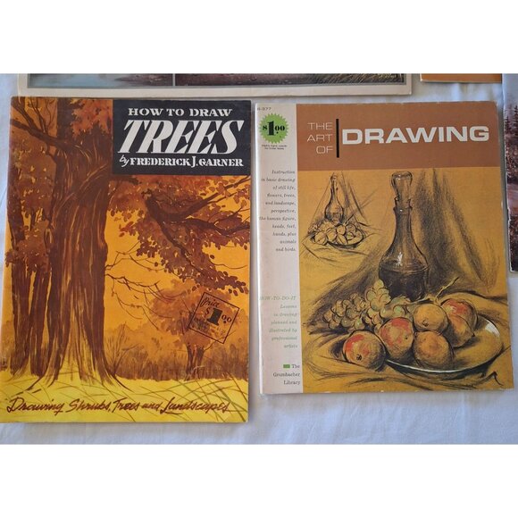 6 Drawing Vintage Book Lot Learn To Draw Sewell Foster Scheewe Trees Watercolor - Picture 2 of 15